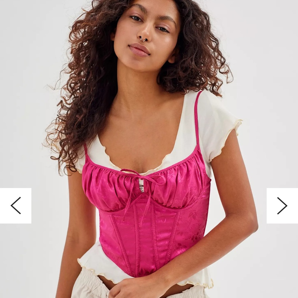 Urban Outfitters Out from Under Devon Babydoll Satin Corset Top Fairy Coquette